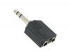 Two 3.5mm Stereo Sockets to 6.3mm Stereo Plug