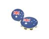 Tambourines - Calf Skin Headed 10" 8 Jingles Aussie Flag