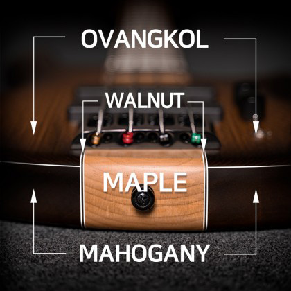Ovangkol Top on Mahogany Wings with Maple Core