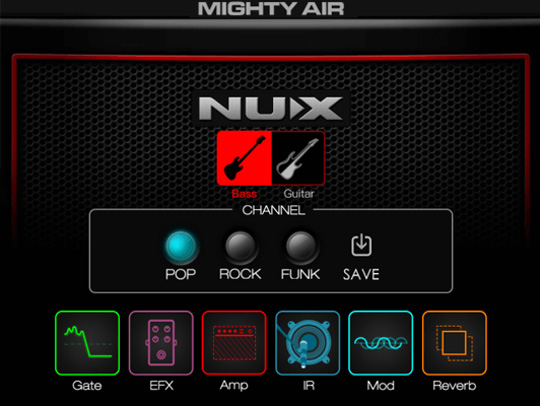 NU-X Mighty Air Bass Guitar Mode