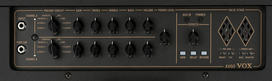 Vox AV60 Control Panel