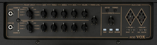 Vox AV30 Control Panel