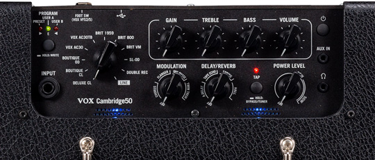 Vox Cambridge50 Guitar Amp Control Panel