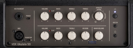 Vox Ukulele 50 Amp Control Panel