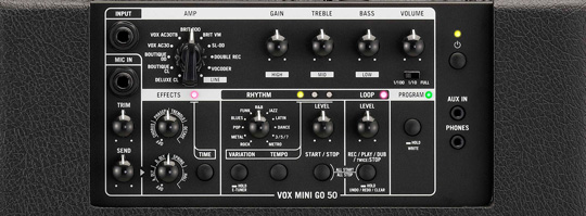 Vox Mini Go 50 Control Panel