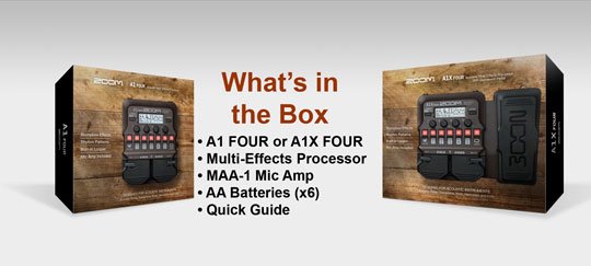 Whats included in the new Zoom A1X Four Multi Effects