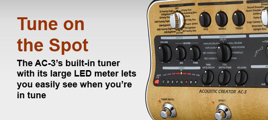 Zoom AC3 Built-in Guitar Tuner