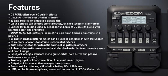 Zoom G1 FOUR Features