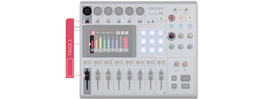 Podtrak P8 Colour Coded Inputs, Outputs & Controls