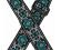 Colonial Leather Jacquard Guitar Strap Aqua Flower