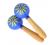 Maracas - Plastic Blue Round 5cm Diameter