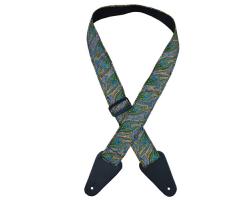 Colonial Leather Aboriginal Art Guitar Straps - Spirit Dreaming Green