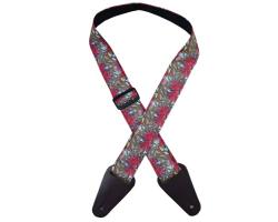 Colonial Leather Aboriginal Art Guitar Straps - Red Gum Flower