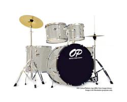 Opus Percussion 5 Piece Rock Drum Kit Silver Sparkle