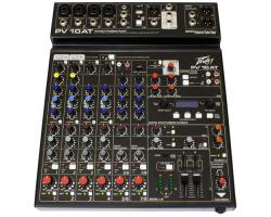 Peavey PV-10AT Compact 10-Channel Mixer with Bluetooth & Antares Auto-Tune