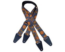 Colonial Leather Aboriginal Art Guitar Straps - Bush Plum Gold