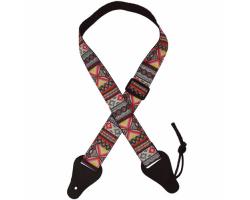 Colonial Leather Jacquard Ukulele Strap - Hour Glass Pink & Grey