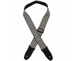 Colonial Leather Jacquard Guitar Strap Silver Diamonds