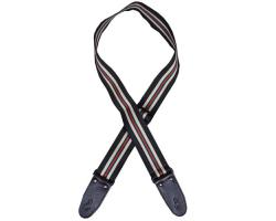 Colonial Leather Striped Guitar Strap Dark Brown