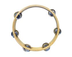 Percussion Plus 9" Wooden Tambourine 12 Jingles