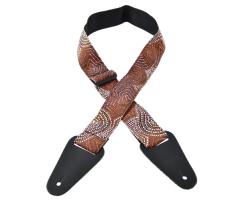 Colonial Leather Aboriginal Art Guitar Straps - Mina Mina Dreaming