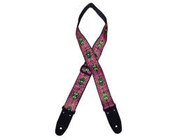 Colonial Leather Jacquard Guitar Strap Pink