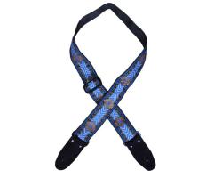 Colonial Leather Jacquard Guitar Strap Blue (discontinued)