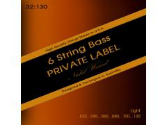 Private Label Nickel Wound Bass 6 String Set 32-130 Light