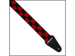 Colonial Leather Rag Strap - Red & Black Checker