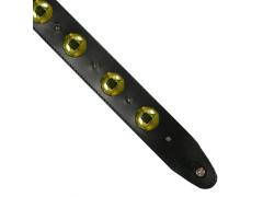 Colonial Leather Black 2.5 Leather with Gold Conchos & Studs