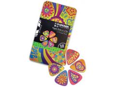 Hippie Guitar Picks in a Tin