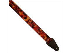 Colonial Leather Printed Web Strap - Fire Skull