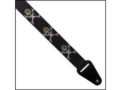 Colonial Leather Printed Web Strap - Renegade Skull Green Bandana