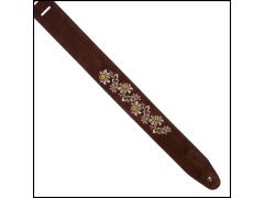 Double Soft Suede Embroidered - ED12 Brown Flowers