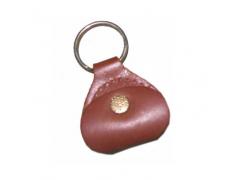 Keyring with Leather Coin or Pick Pouch