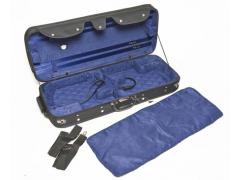 Double Violin Case Woodshell Deluxe Blue Interior