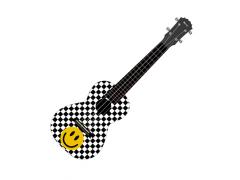 Kealoha Graphic Concert Ukulele 24-47 - Checker Smiley Face
