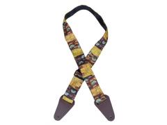 Colonial Leather Aboriginal Art Guitar Straps - Yellow Bush