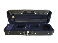 Violin Case - Oblong Hill Style Lightweight Black Exterior 1/8