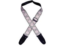 Colonial Leather Jacquard Guitar Strap Pink Flower