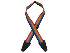 Colonial Leather Nylon Webbing Guitar Strap Rainbow