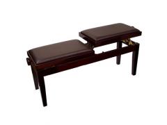 Piano Bench Duet Dual Adjustable Mahogany