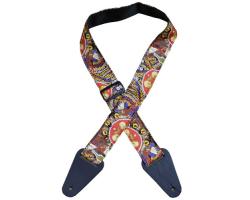 Colonial Leather Aboriginal Art Guitar Straps - Beetle