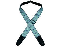 Colonial Leather Jacquard Guitar Strap Pale Blue