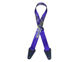 Colonial Leather Printed Web Strap - Purple Cross