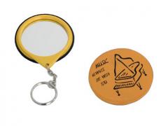 Key Ring with Mirror - Yellow with Piano