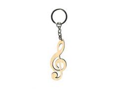 Key Ring - Wooden Treble Clef