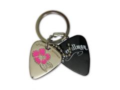 Grover Allman Guitar Pick Pendant Keyring - Flower