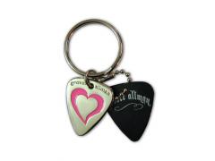 Grover Allman Guitar Pick Pendant Keyring - Love Heart