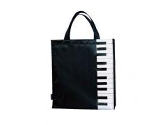 Music Carry Bag Tall Black with Piano Keys